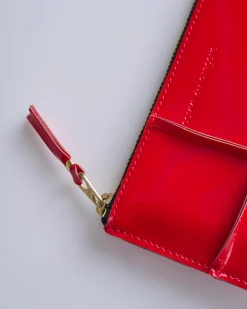 Hot Comme des Garçons WALLET Reversed Hem Zip Mini Pouch Red