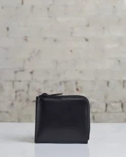 New Comme des Garçons WALLET Very Black Leather Line Zip Wallet