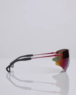 Online District Vision Kohei Aero Blade Titanium Sunglass Oxblood D+ Blue Mirror