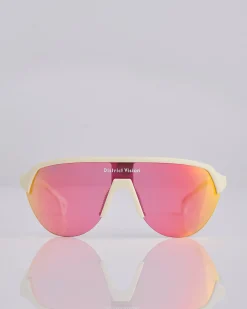 New District Vision Nagata Speedblade Sunglass Limestone D+ Red Mirror