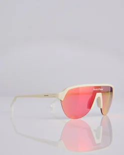 New District Vision Nagata Speedblade Sunglass Limestone D+ Red Mirror