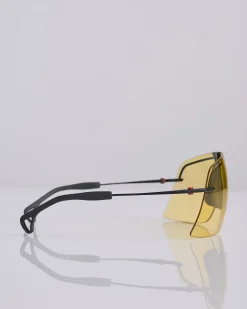 Clearance District Vision Yusuke Alpine Blade Ti Sunglass Black D+ Sports Yellow