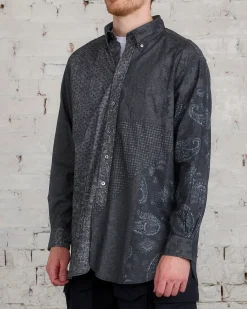 Online Engineered Garments 19 Century BD Button Shirt Black Grey Block