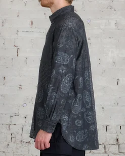 Online Engineered Garments 19 Century BD Button Shirt Black Grey Block