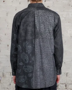 Online Engineered Garments 19 Century BD Button Shirt Black Grey Block