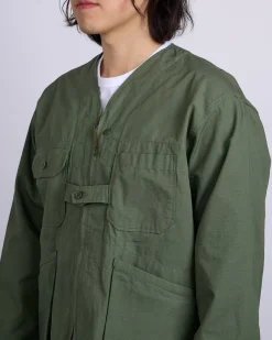 Discount Engineered Garments Cardigan Jacket Cotton Ripstop Olive