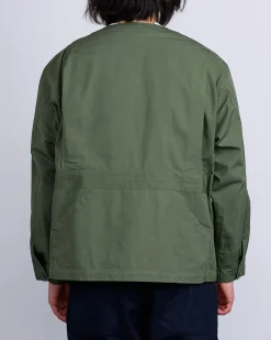 Discount Engineered Garments Cardigan Jacket Cotton Ripstop Olive