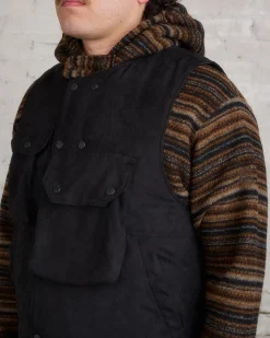 New Engineered Garments Cover Vest Poly Fake Suede Black