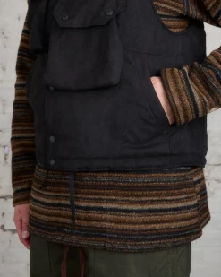 New Engineered Garments Cover Vest Poly Fake Suede Black