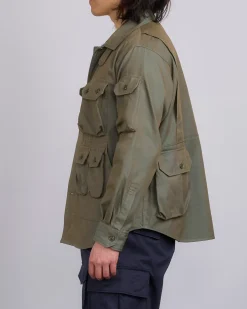 Discount Engineered Garments Explorer Jacket PC Iridescent Heavy Twill Olive