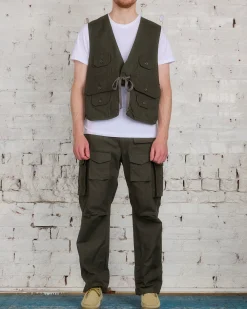 Sale Engineered Garments FA Pant Cotton Brush HB Olive