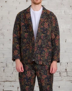 Fashion Engineered Garments Loiter Jacket CP Floral Jacquard Black Gold