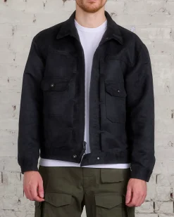 Outlet Engineered Garments Trucker Jacket Poly Fake Suede Black