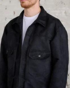 Outlet Engineered Garments Trucker Jacket Poly Fake Suede Black