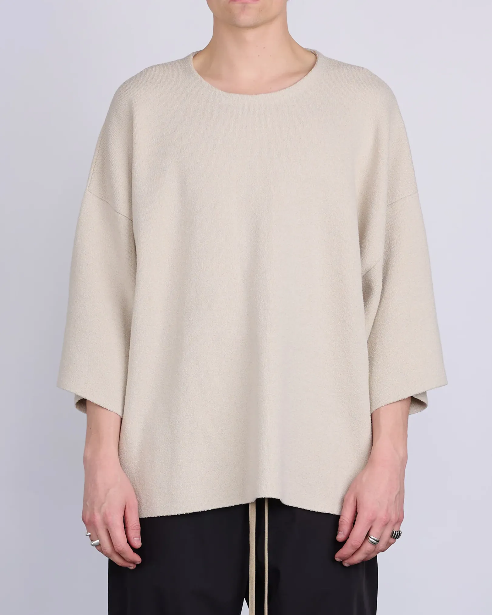 Discount Fear of God Boucle Knit Tee Dove Grey