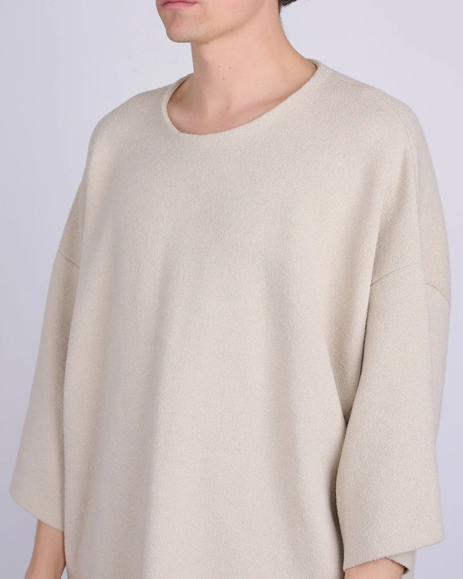 Discount Fear of God Boucle Knit Tee Dove Grey