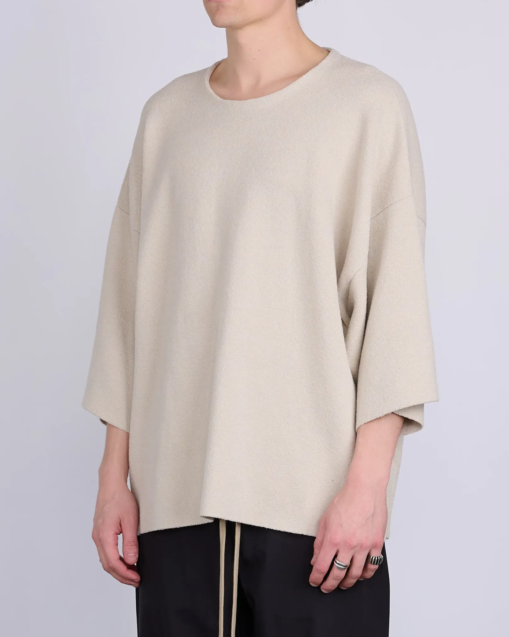 Discount Fear of God Boucle Knit Tee Dove Grey