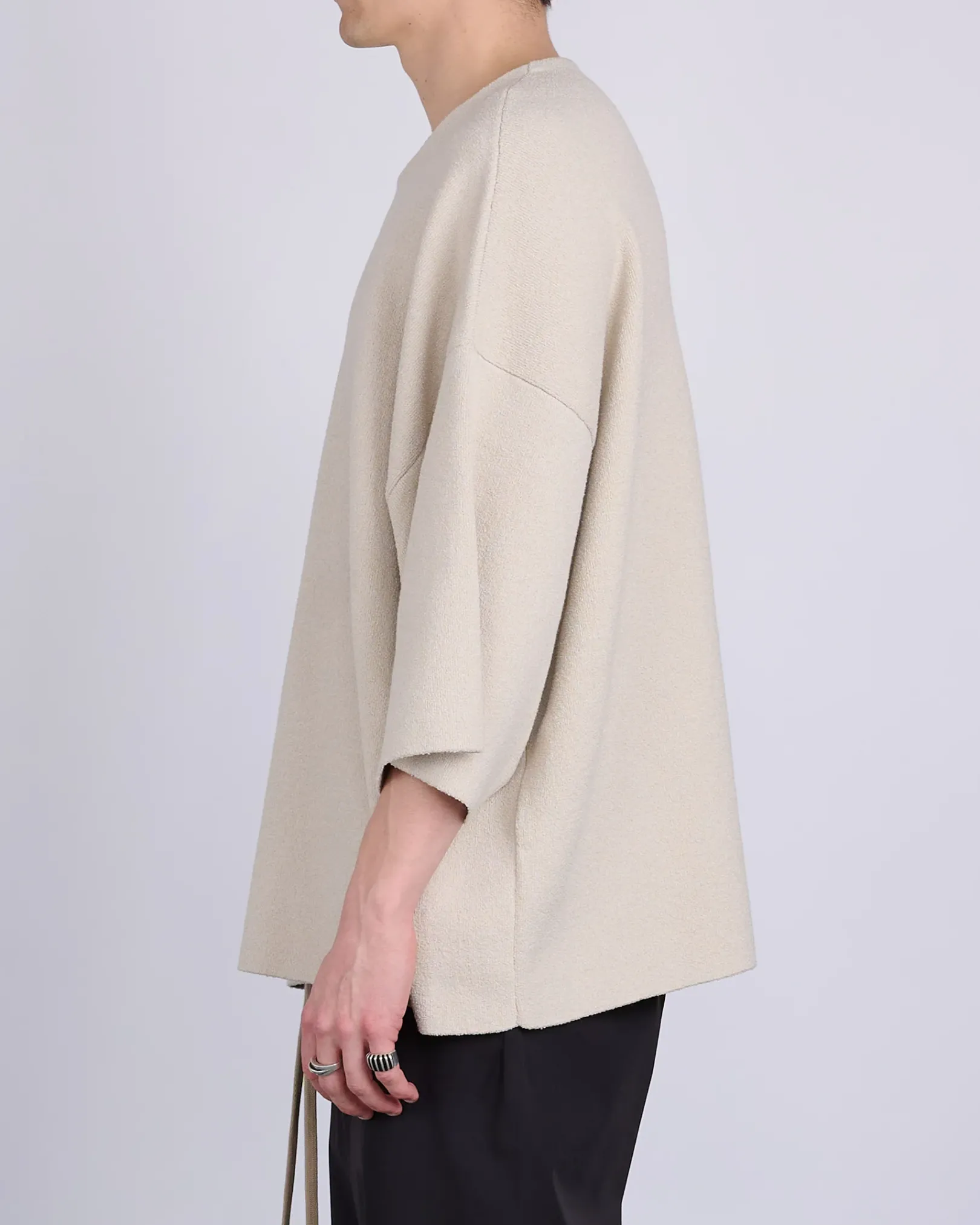 Discount Fear of God Boucle Knit Tee Dove Grey