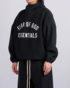 Outlet Fear of God Essentials Brushed Yarn Hoodie Black