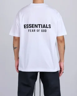 Clearance Fear of God Essentials Classic T-Shirt Bevel Bright White