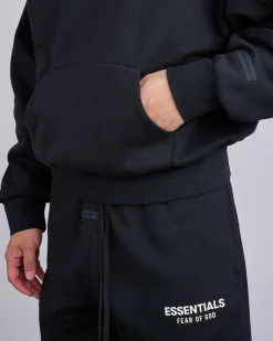 New Fear of God Essentials Classic Hoodie Bevel Jet Black