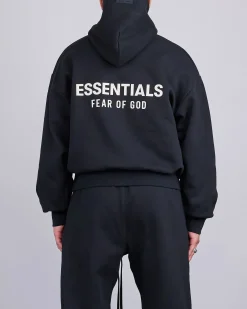 New Fear of God Essentials Classic Hoodie Bevel Jet Black