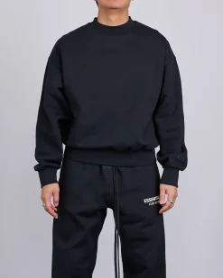 Sale Fear of God Essentials Classic Crewneck Bevel Jet Black