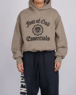 Outlet Fear of God Essentials Heavy Fleece Shrunk Hoodie Heather