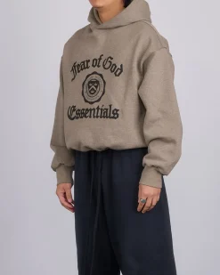 Outlet Fear of God Essentials Heavy Fleece Shrunk Hoodie Heather