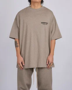 Fashion Fear of God Essentials Jersey Logo T-Shirt Heather