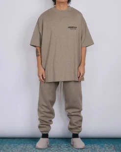 Fashion Fear of God Essentials Jersey Logo T-Shirt Heather