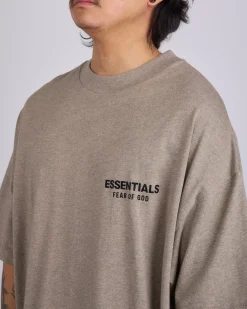 Fashion Fear of God Essentials Jersey Logo T-Shirt Heather