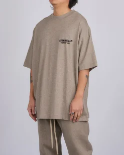 Fashion Fear of God Essentials Jersey Logo T-Shirt Heather