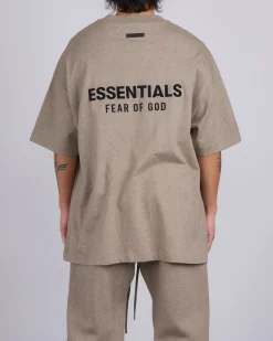 Fashion Fear of God Essentials Jersey Logo T-Shirt Heather