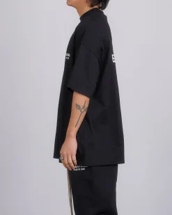 Clearance Fear of God Essentials Jersey Logo T-Shirt Black