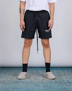 Discount Fear of God Essentials Soccer Short Bevel Jet Black