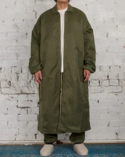 Best Fear of God Essentials Textured Nylon Trench Coat Military
