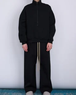 Discount Fear of God Half-Zip Fleece Mockneck Pullover Black