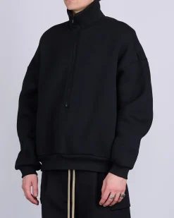 Discount Fear of God Half-Zip Fleece Mockneck Pullover Black