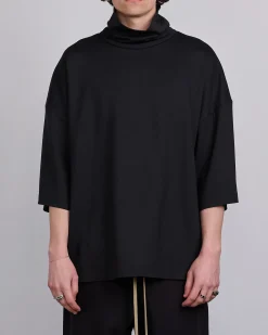 Fashion Fear of God High Neck Short Sleeve T-Shirt Black