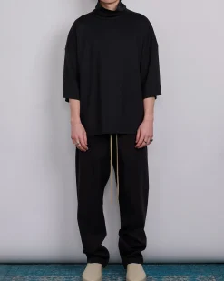 Fashion Fear of God High Neck Short Sleeve T-Shirt Black