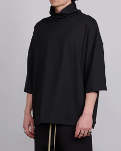 Fashion Fear of God High Neck Short Sleeve T-Shirt Black