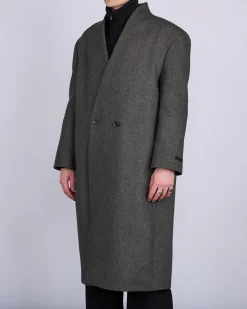 Clearance Fear of God Lapelless Coat Miltary Wool Dark Olive