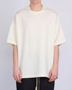 Discount Fear of God Short Sleeve Boiled Wool T-Shirt Cream