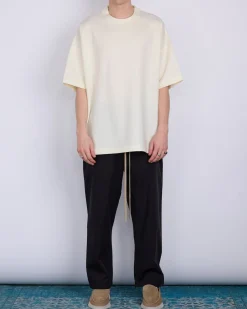 Discount Fear of God Short Sleeve Boiled Wool T-Shirt Cream