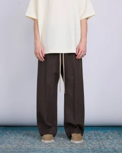 Hot Fear of God Single Pleat Wide Double Cashmere Pant Mocha