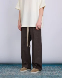 Hot Fear of God Single Pleat Wide Double Cashmere Pant Mocha