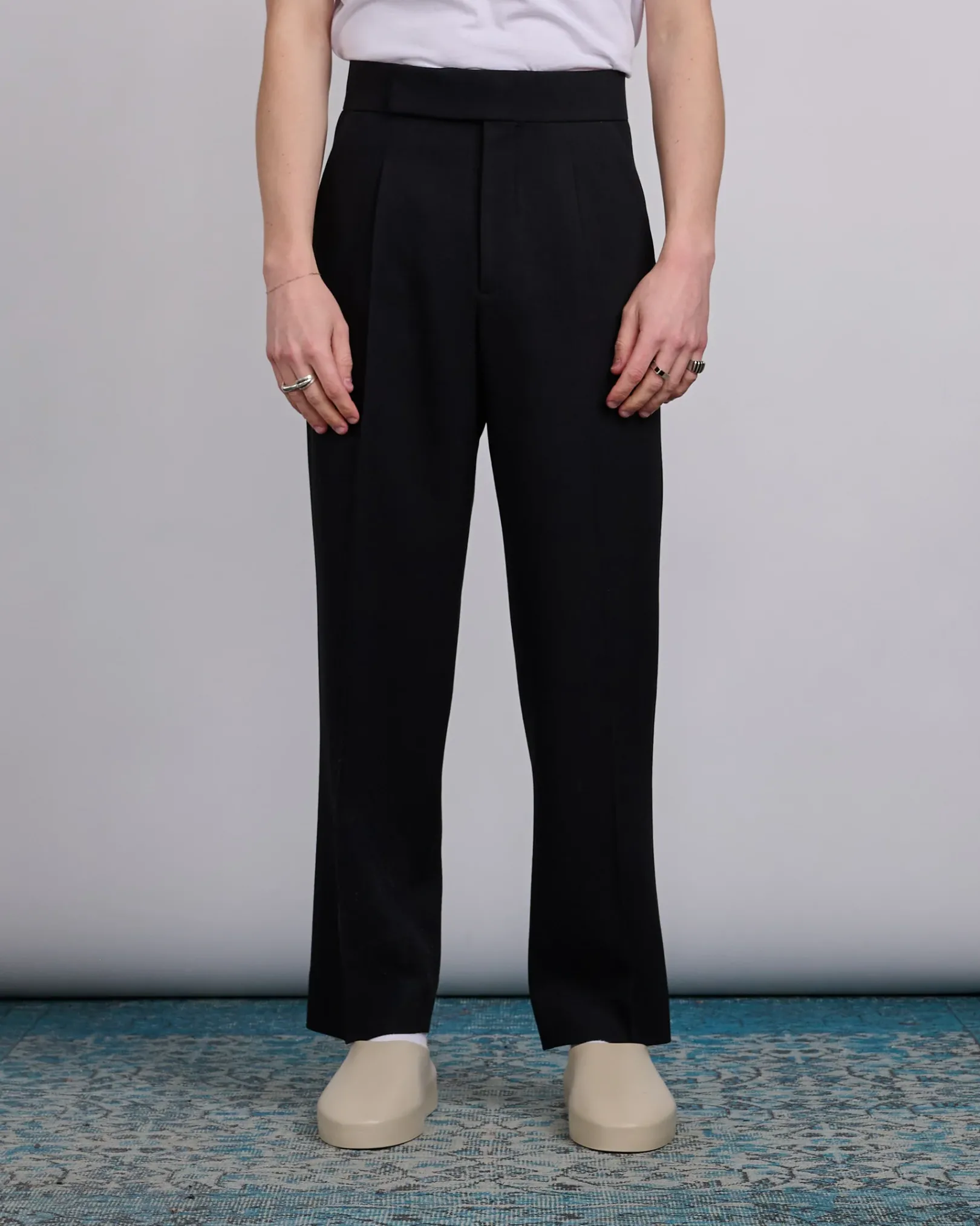 Outlet Fear of God Wool Gabardine Single Pleat Eternal Trouser Black