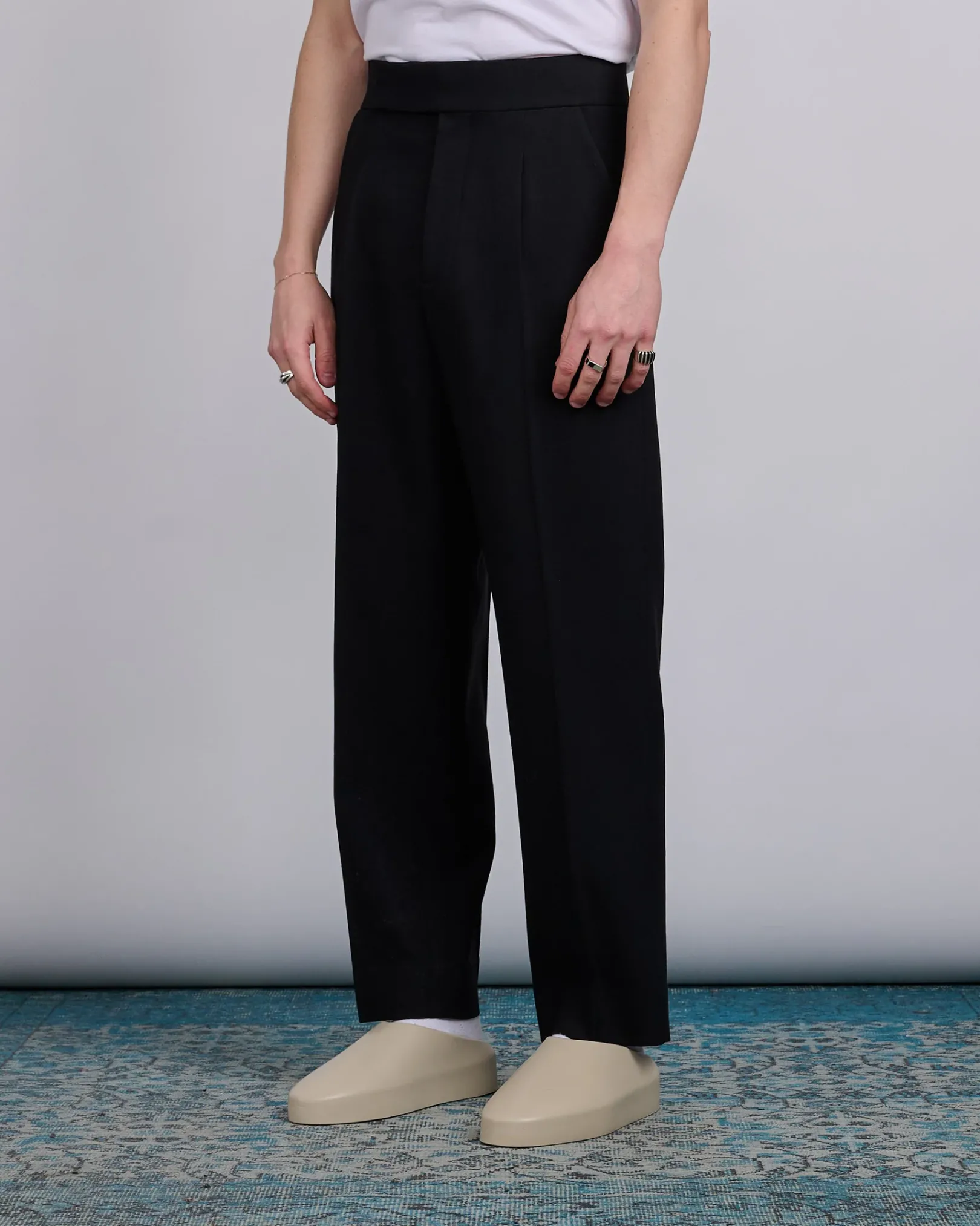 Outlet Fear of God Wool Gabardine Single Pleat Eternal Trouser Black