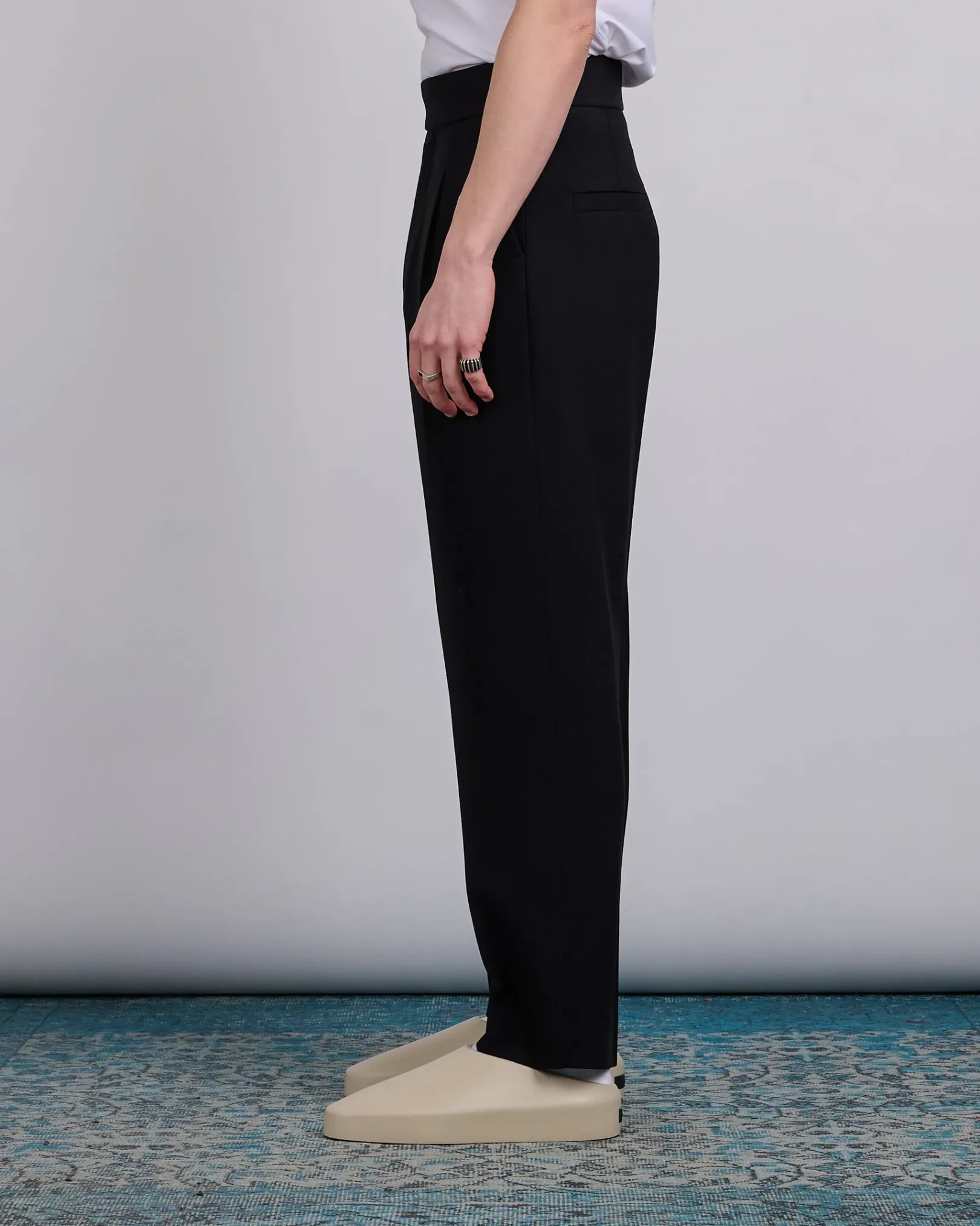 Outlet Fear of God Wool Gabardine Single Pleat Eternal Trouser Black